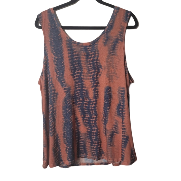Maurices Tie-Dye Tank Top On The Road Again USA Size 2 Red Blue - Picture 3 of 5